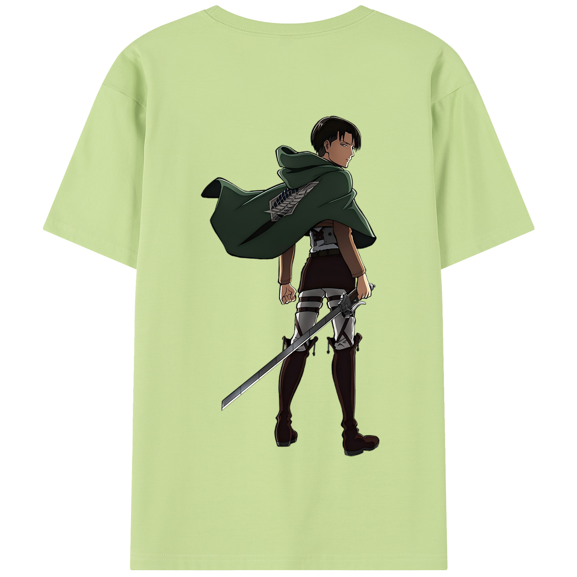 （画像用） 進撃の巨人 リヴァイ·アッカーマン Attack on Titan Levi Ackerman 綿100％半袖Tシャツ（背面プリント）